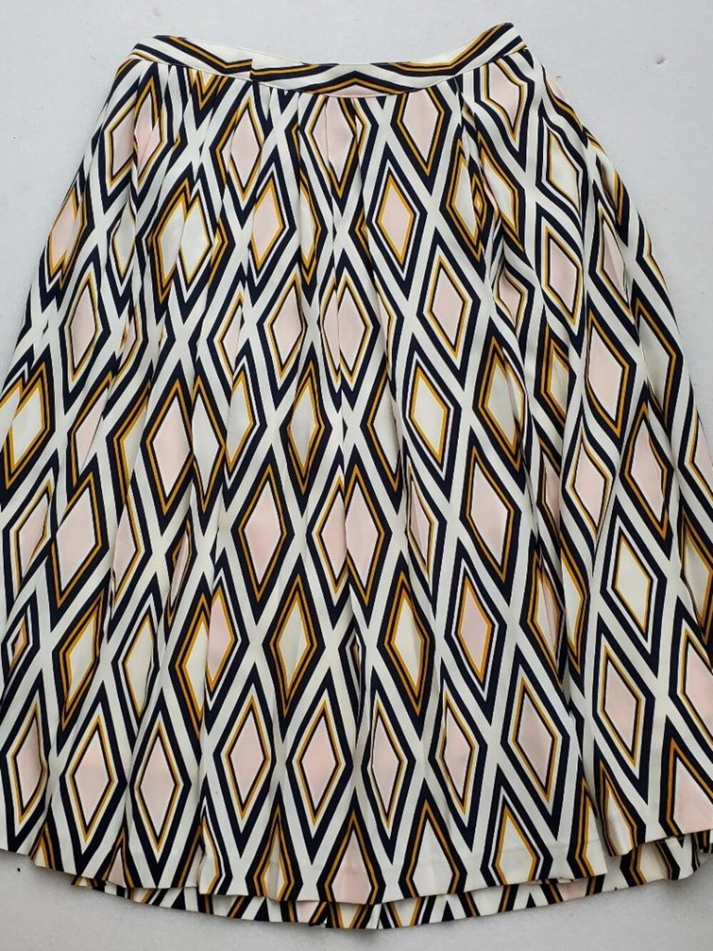 Tory Burch pleated navy gold white split gaucho culotte style Skirt Size 2